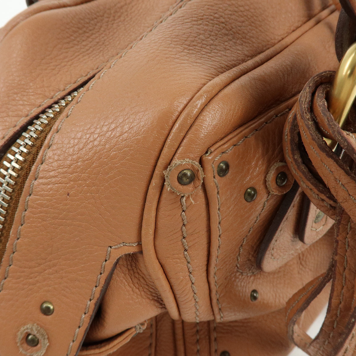 Chloe Paddington Leather Hand Bag Shoulder Bag Brown