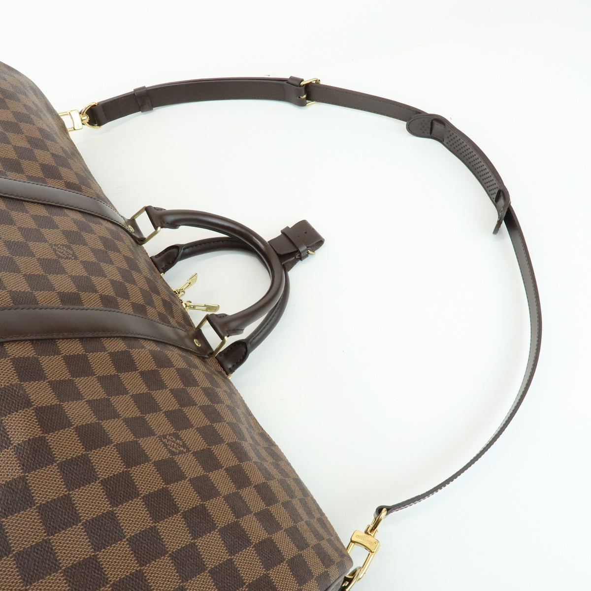 Louis Vuitton Damier Keep All Bandouliere 55 Travel Bag Brown N41414
