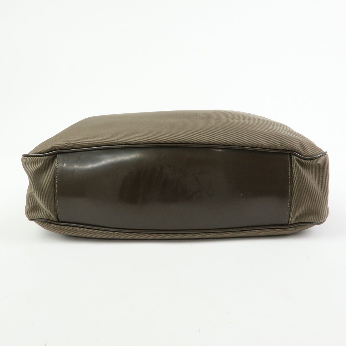 GUCCI Bamboo Nylon Leather 2Way Bag Hand Bag Khaki 001・2123・1577