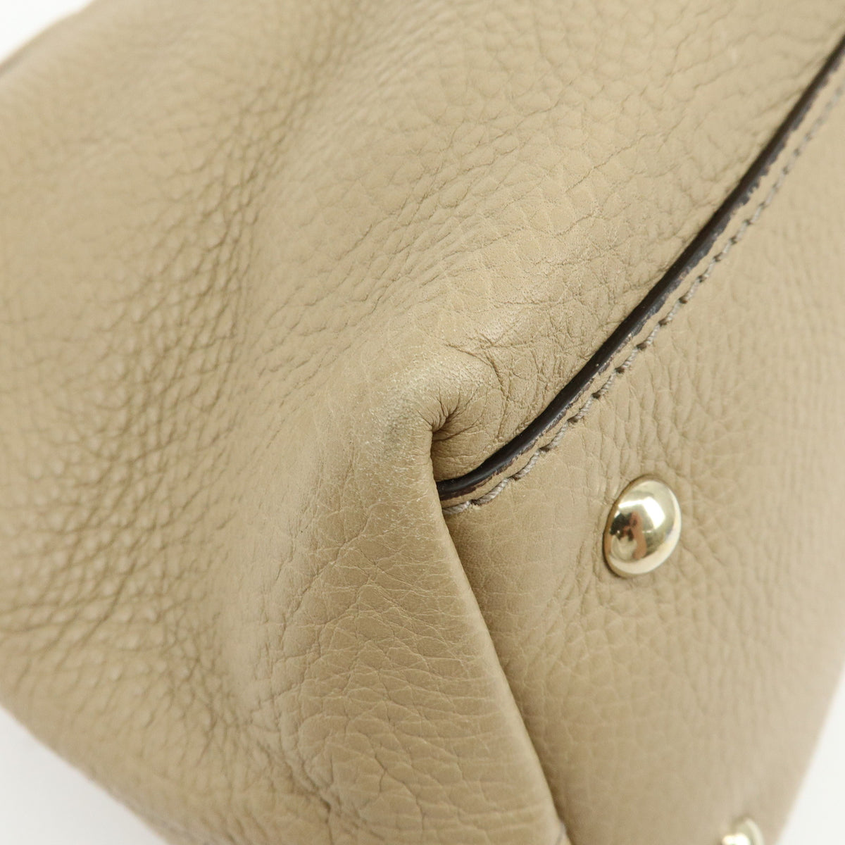 GUCCI SOHO Interlocking G Leather Shoulder Bag Hand Bag Beige 308363