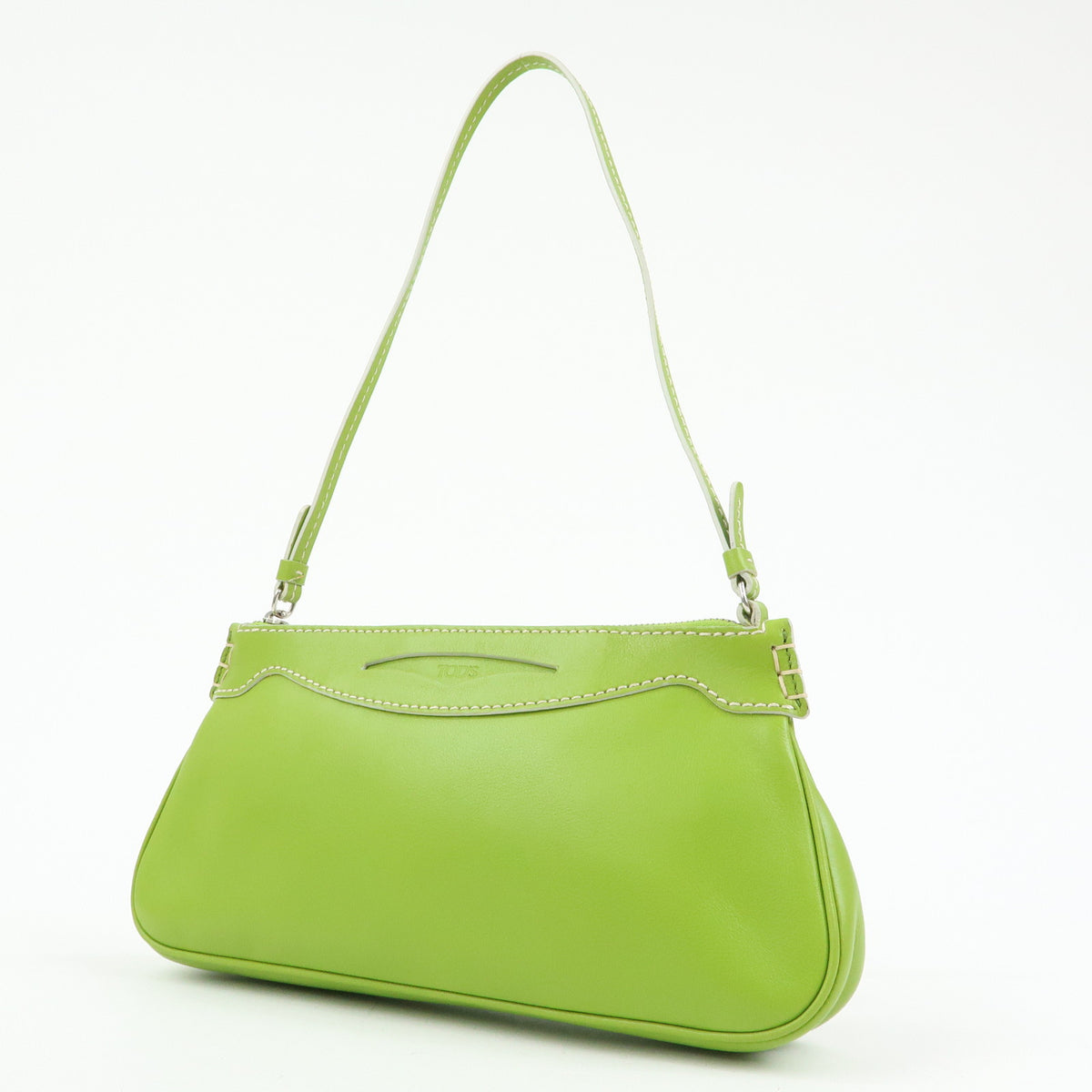 TOD'S Leather Shoulder Bag Hand Bag Light Green
