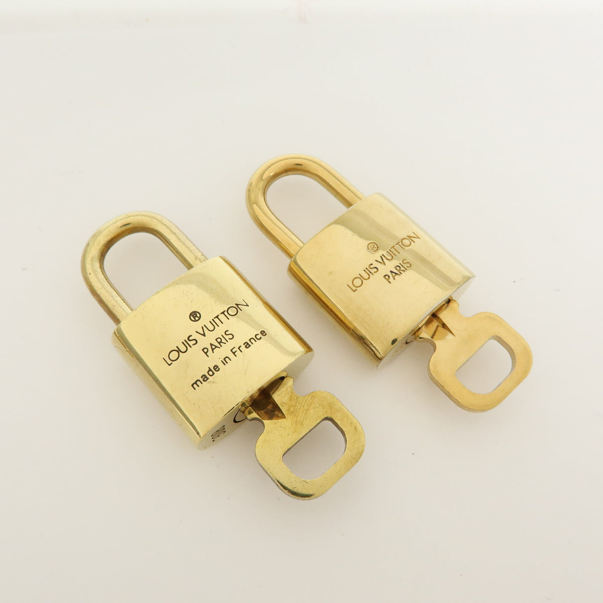 Louis Vuitton Lot of 10 Metal Lock & Key Cadena Key Lock Gold