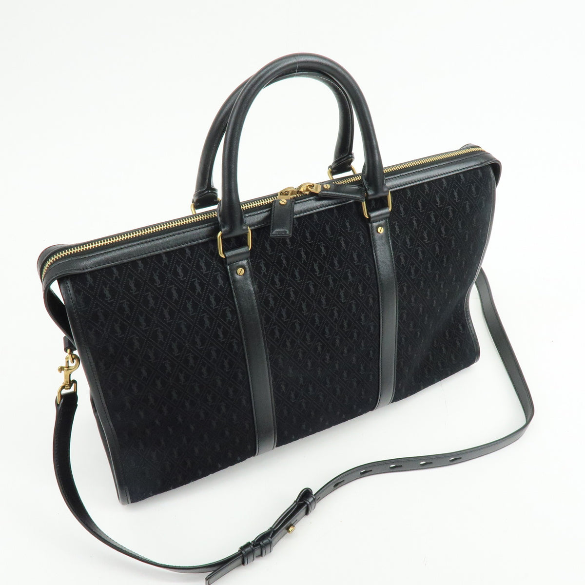 SAINT LAURENT PARIS LE MONOGRAMME Suede Leather 2Way Bag Black 578336
