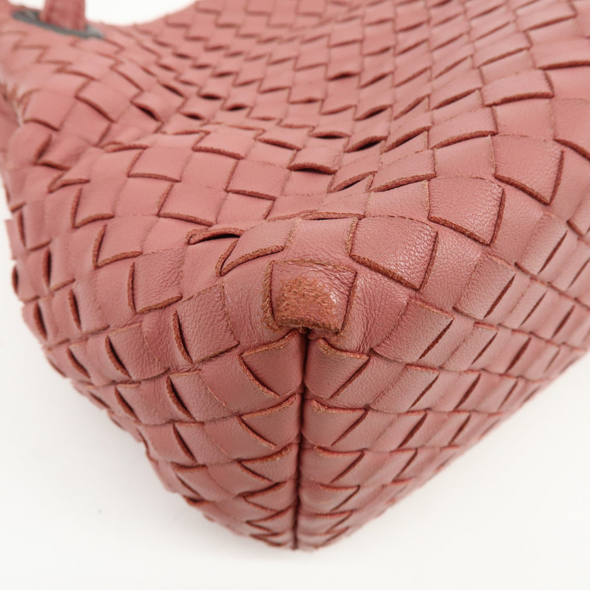 BOTTEGA VENETA Intrecciato Leather Hand Bag Shoulder Bag Pink