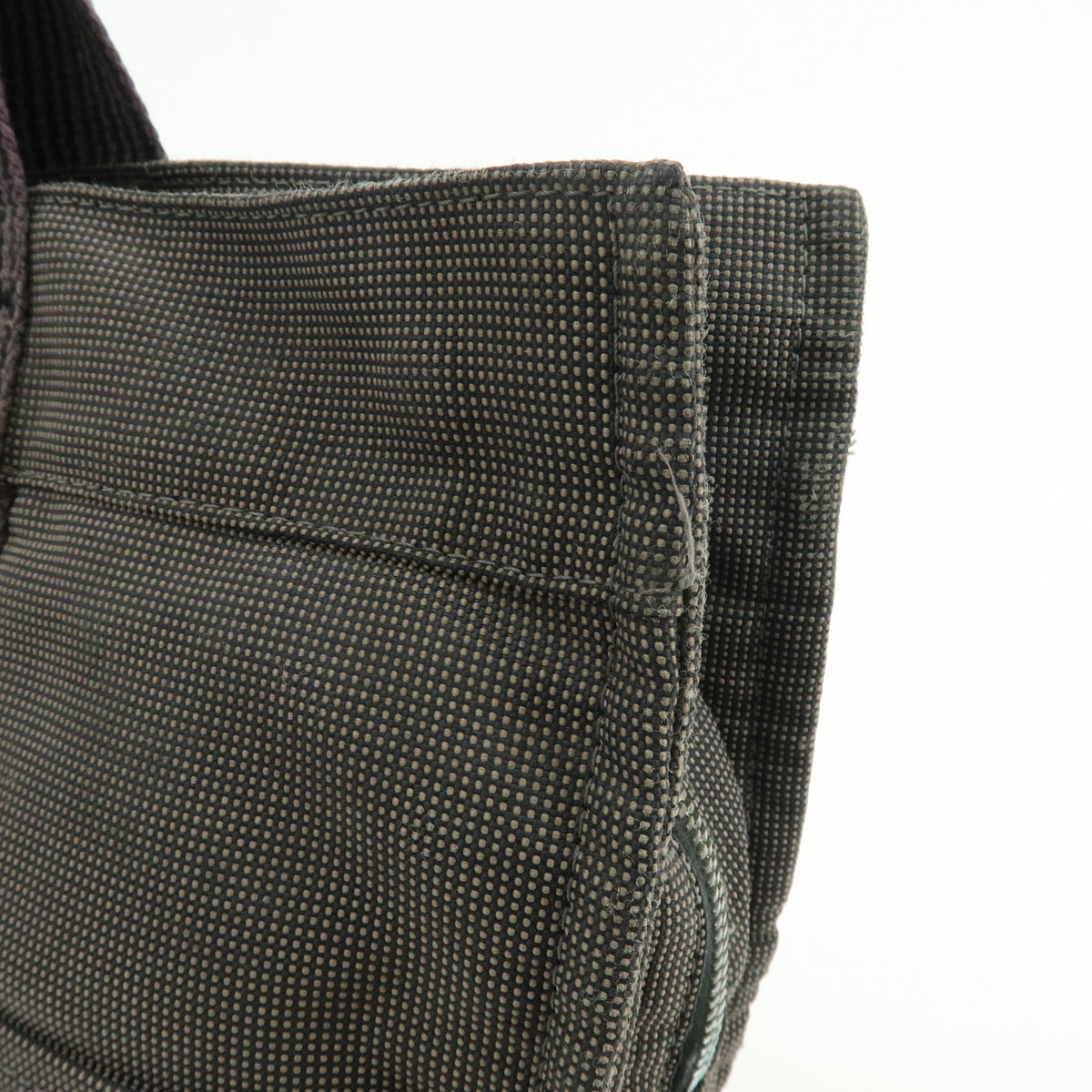 HERMES Her Line MM Canvas Hand Bag Tote Bag Gray Black