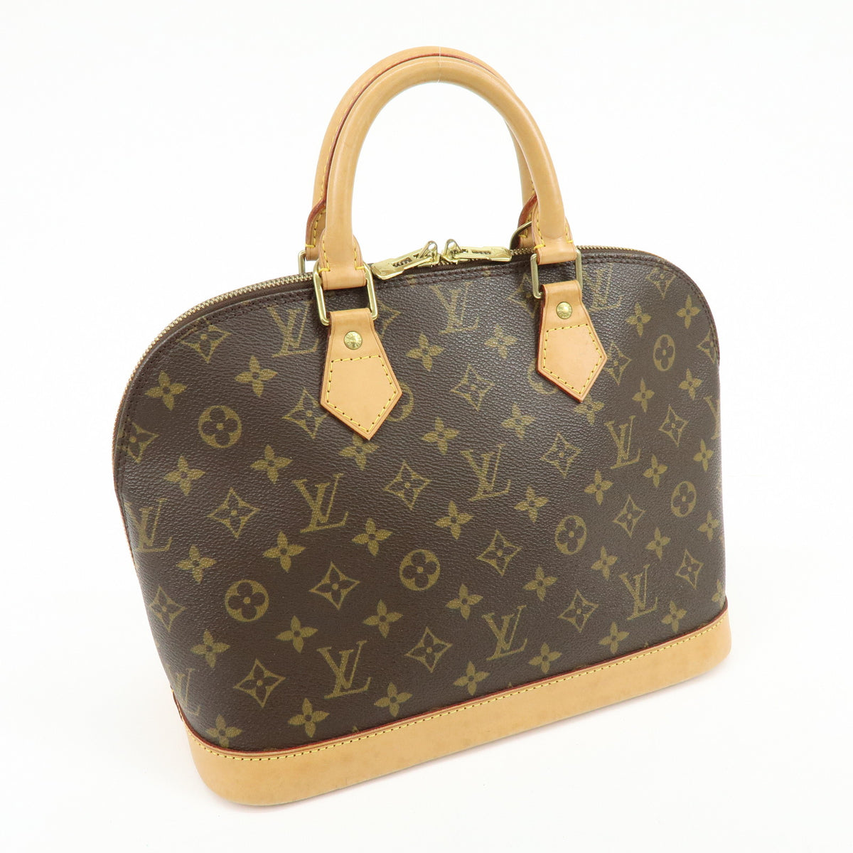 Louis Vuitton Monogram Alma PM Canvas Leather Hand Bag Brown M51130