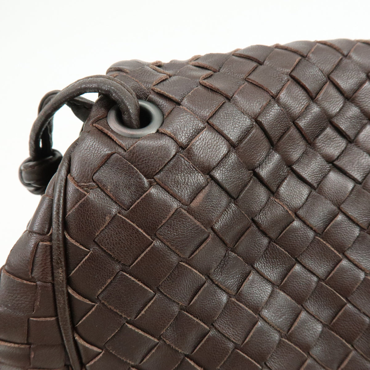 BOTTEGA VENETA Intrecciato Leather Shoulder Crossbody Bag Brown 245343