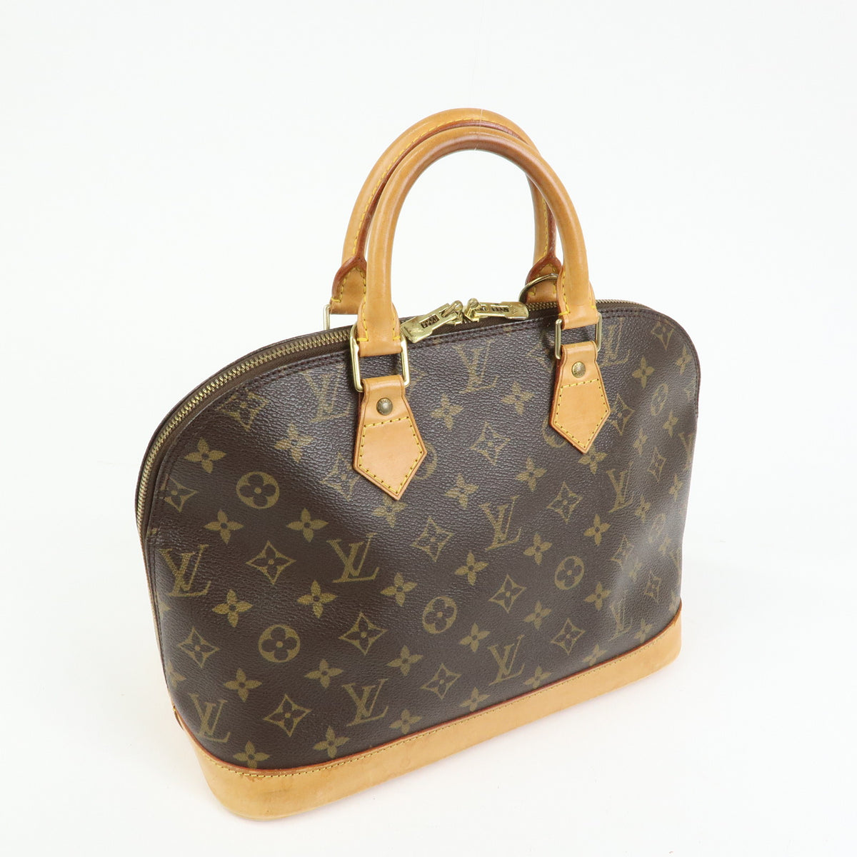 Louis Vuitton Monogram Alma PM Canvas Leather Hand Bag Brown M51130