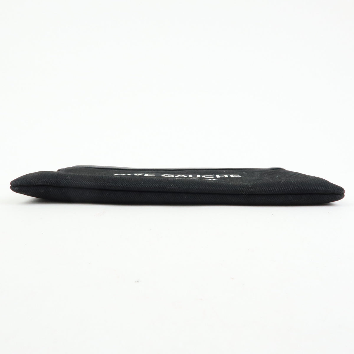 SAINT LAURENT PARIS Rive Gauche Clutch Bag Pouch Black White 565722