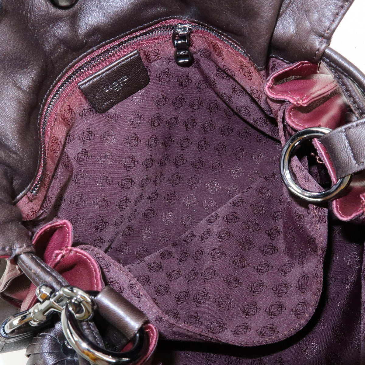 LOEWE Anagram Nappa Leather Shoulder Bag Crossbody Bag Purple