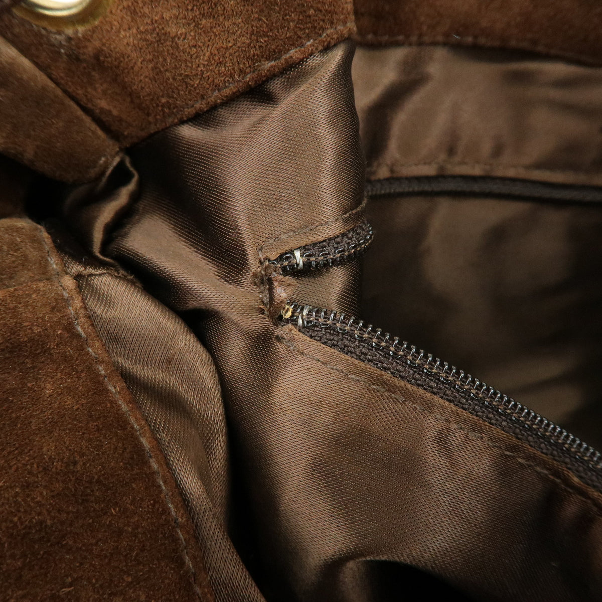 CHANEL Matelasse Suede Leather Shoulder Bag Crossbody Bag Brown