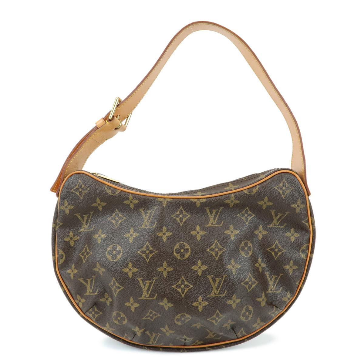 Louis Vuitton Monogram Croissant MM Leather Shoulder Bag Brown M51512