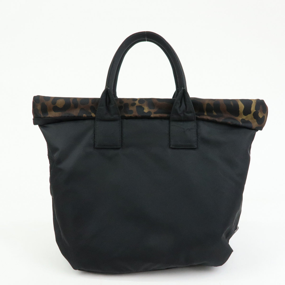 PRADA Triangle Logo Nylon Leather Reversible 2Way Hand Bag Black BN1959