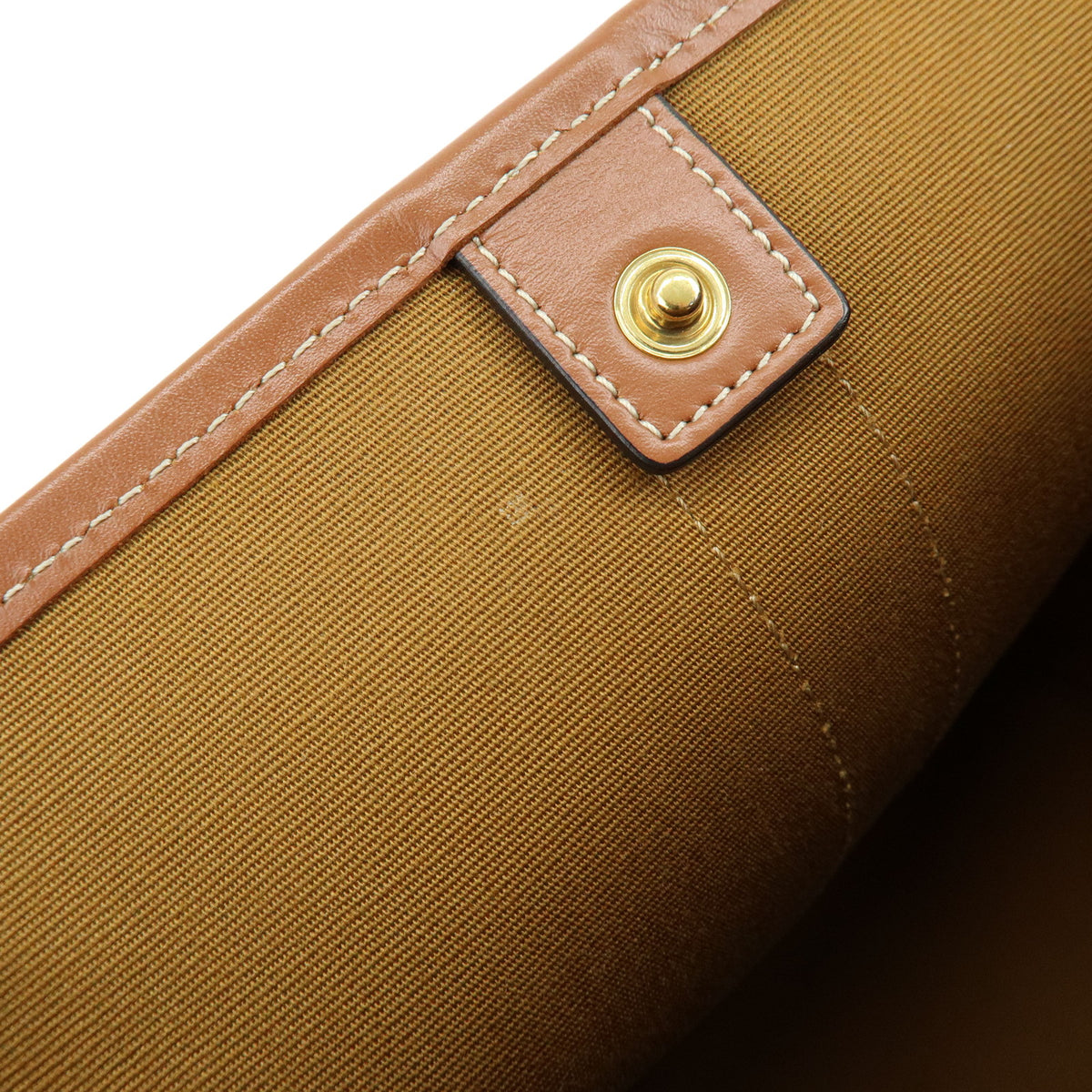 CELINE Triomphe Medium Bucket PVC Canvas Leather Shoulder Bag Tan Brown