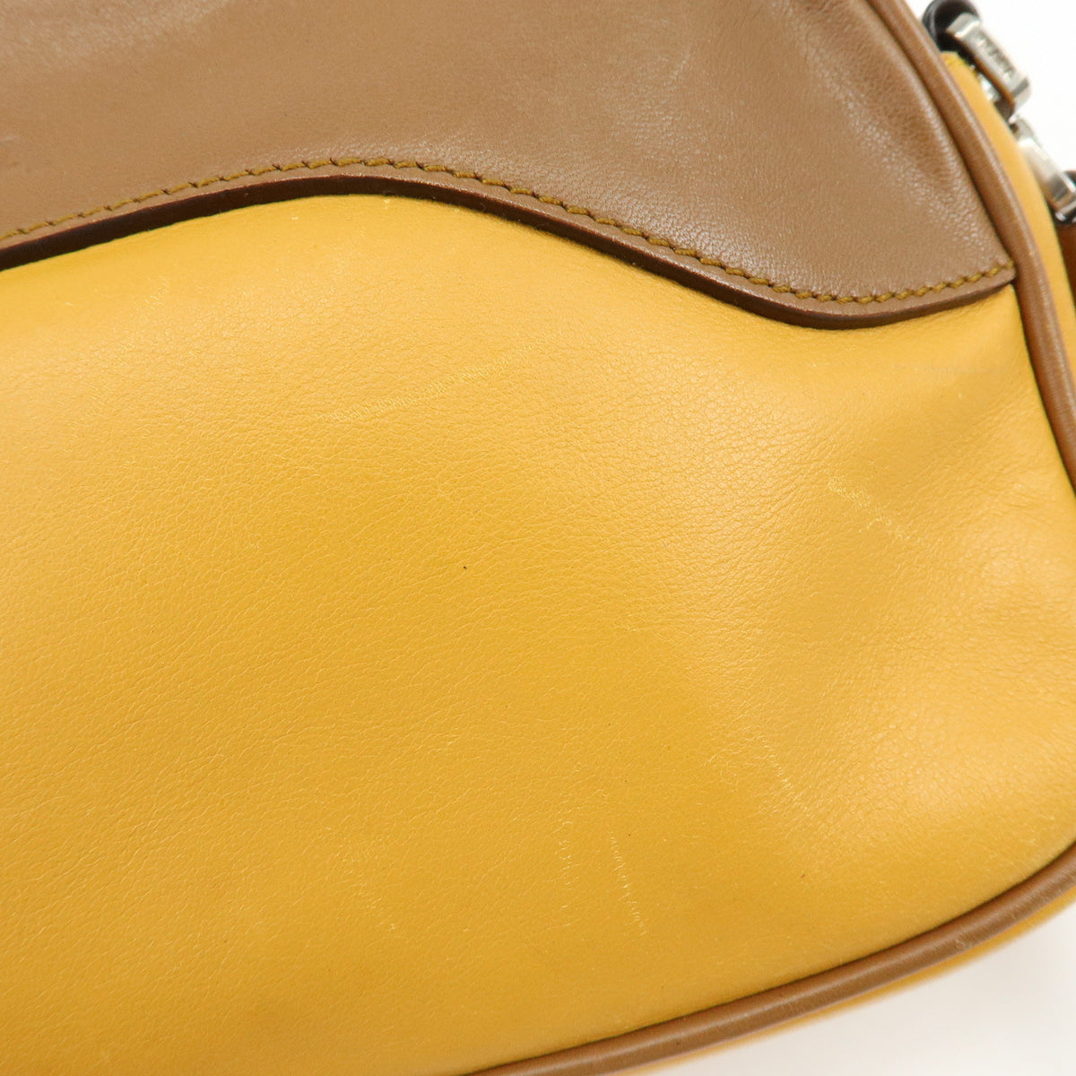 PRADA Logo Sport Leather Shoulder Bag Hand Bag Yellow Brown
