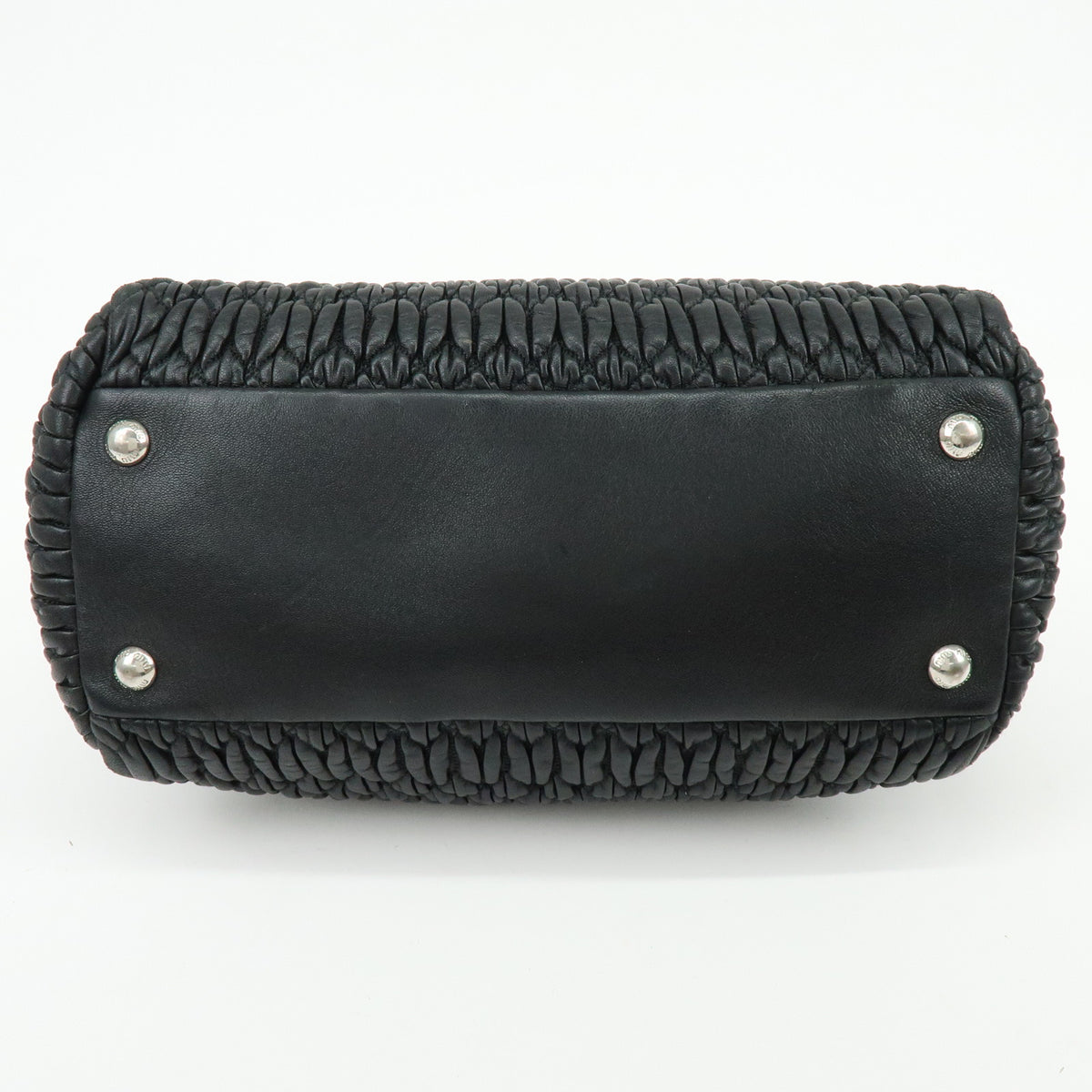MIU MIU Matelasse Leataher 2Way Bag Hand Bag Shoulder Bag Black