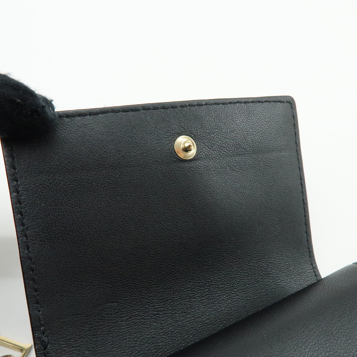 Christian Dior Lady Dior Cannage Bi-fold Compact Lotus Wallet Black
