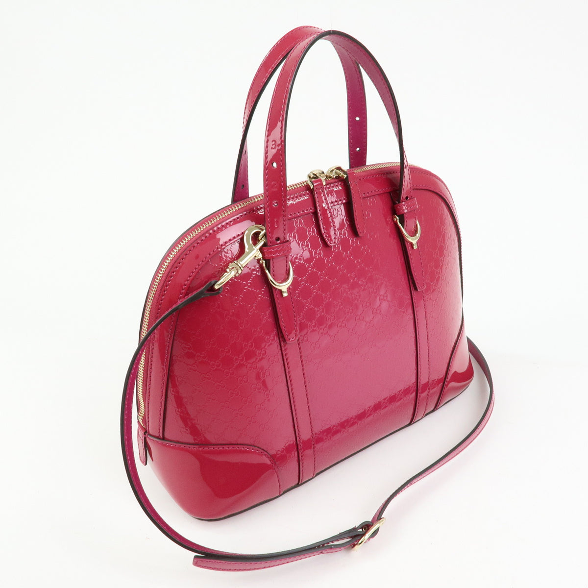 GUCCI Gucci Nice Microguccissima Patent Leather 2Way Bag Pink 309617