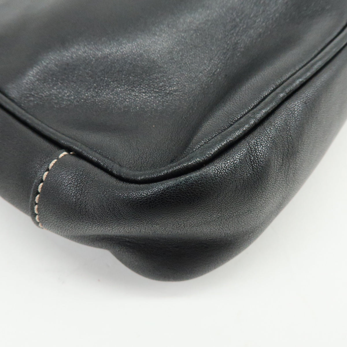 COACH Logo Leather Shoulder Bag Hand Bag Black 7789