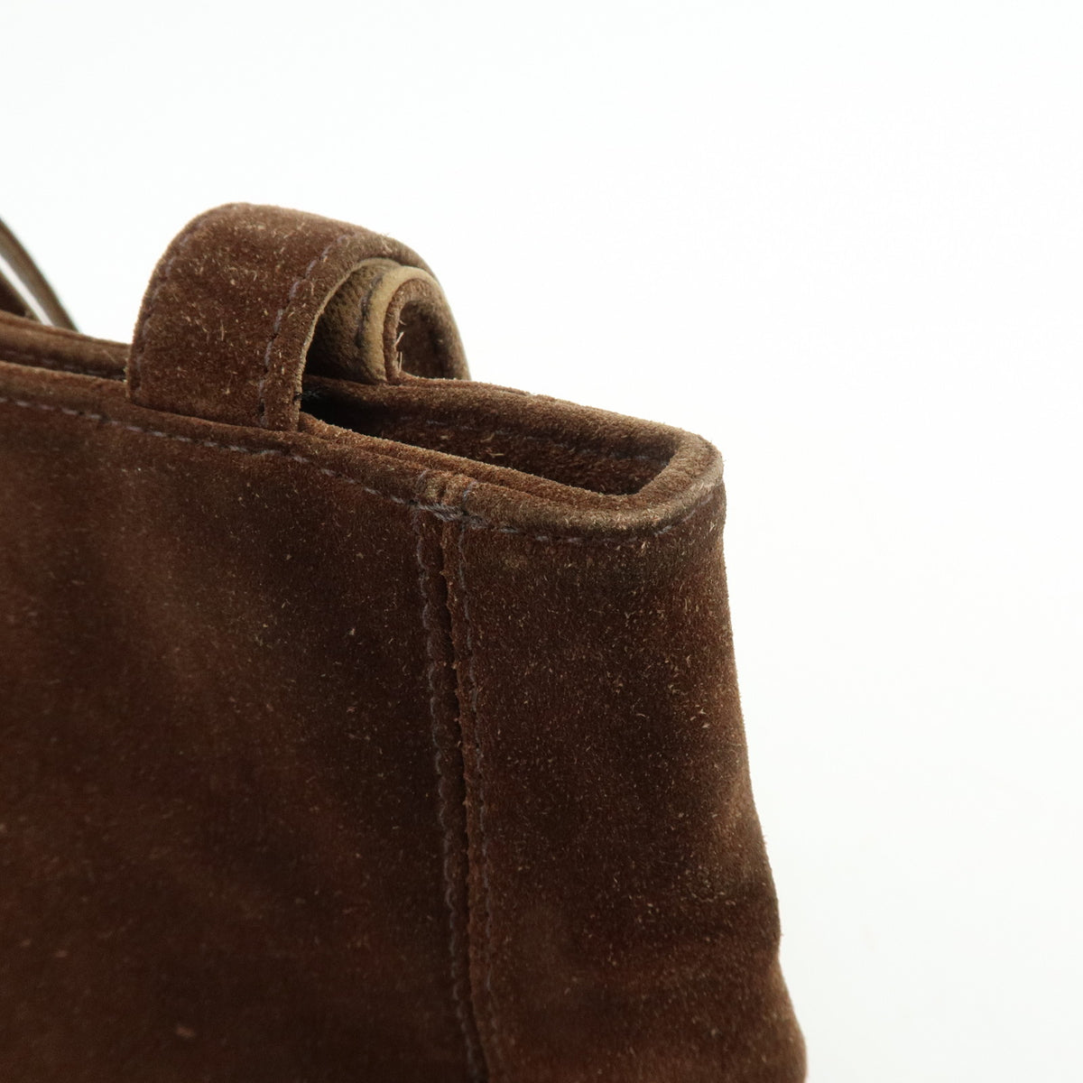 CHANEL COCO Mark Suede Tote Bag Shoulder Bag Brown