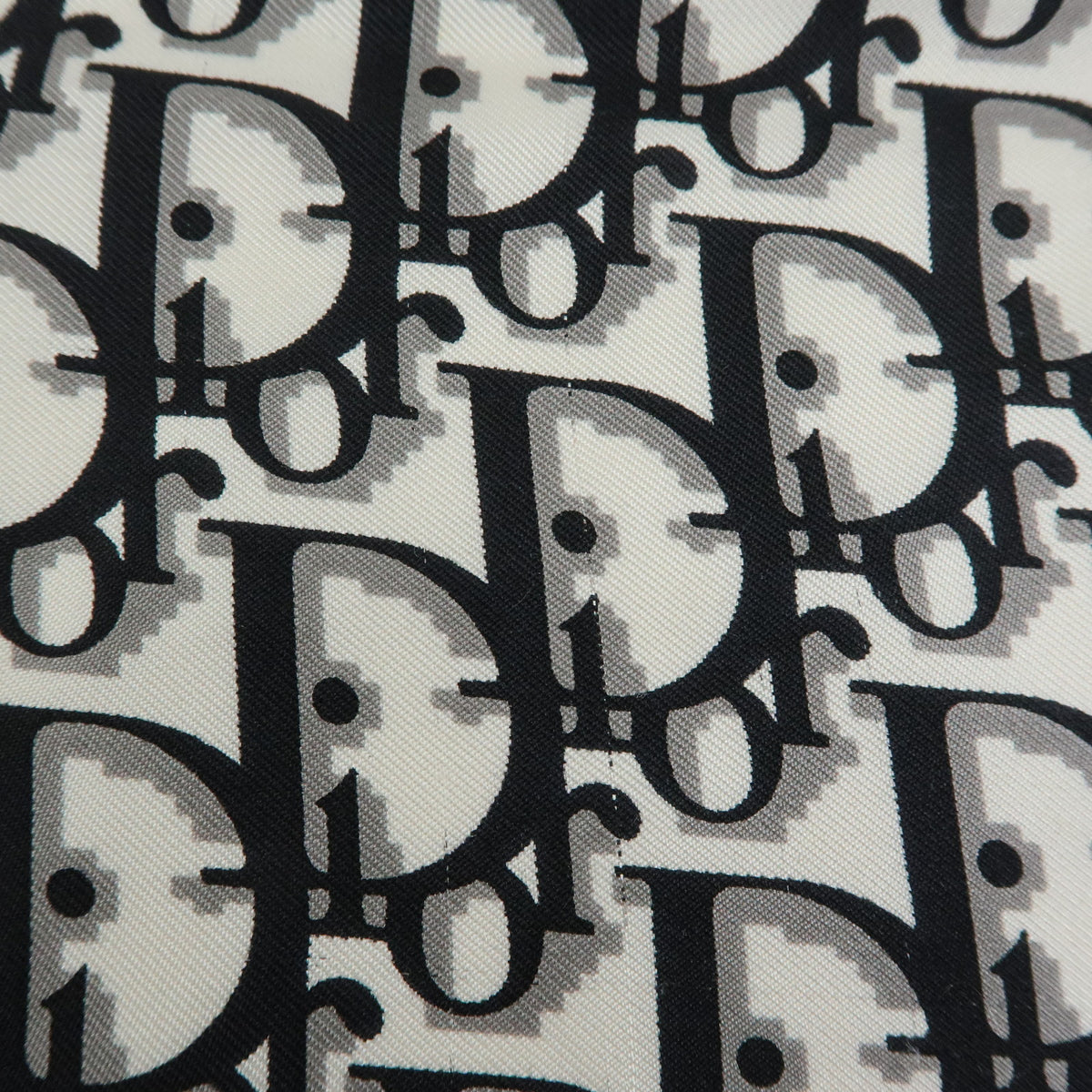 Christian Dior Trotter Silk 100% Scarf Black White