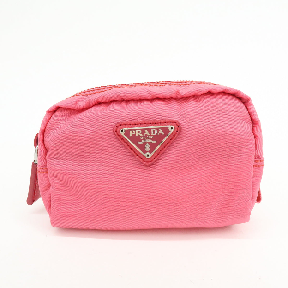 PRADA Triangle Logo Lot of 2 Nylon Pouch Cosmetic Case Purple Pink