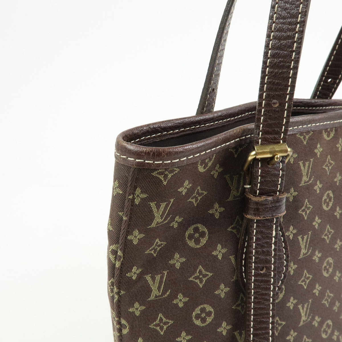 Louis Vuitton Monogram Mini Lin Bucket PM Canvas Tote Bag Ebene M95226