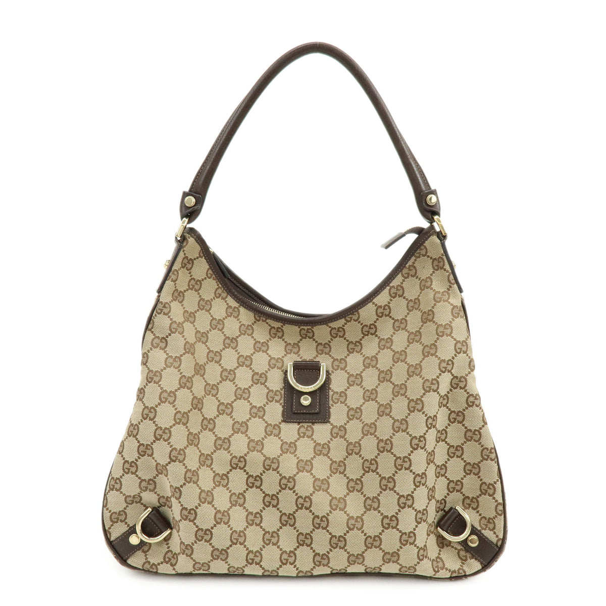 GUCCI Abbey GG Canvas Leather Shoulder Bag Hand Bag Beige Brown 130737