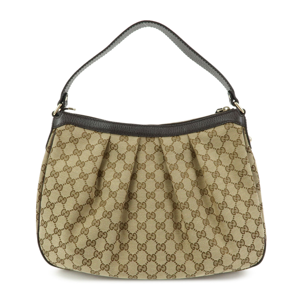 GUCCI Sukey GG Canvas Leather Shoulder Bag Hand Bag Beige Brown 364843