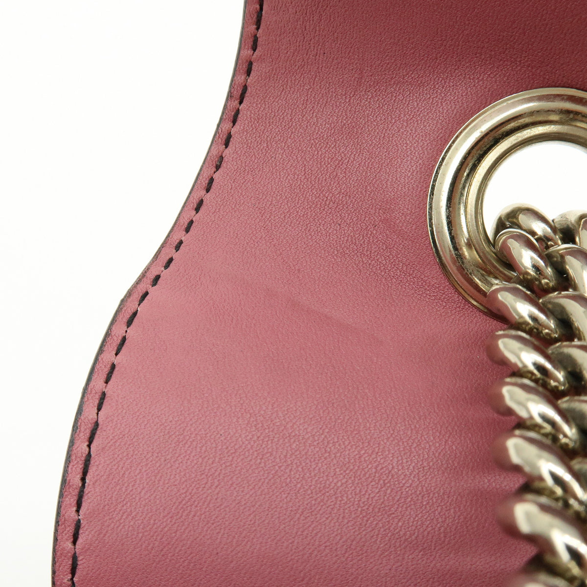 GUCCI Horsebit Guccissima Leather Chain Shoulder Hand Bag Pink 295402