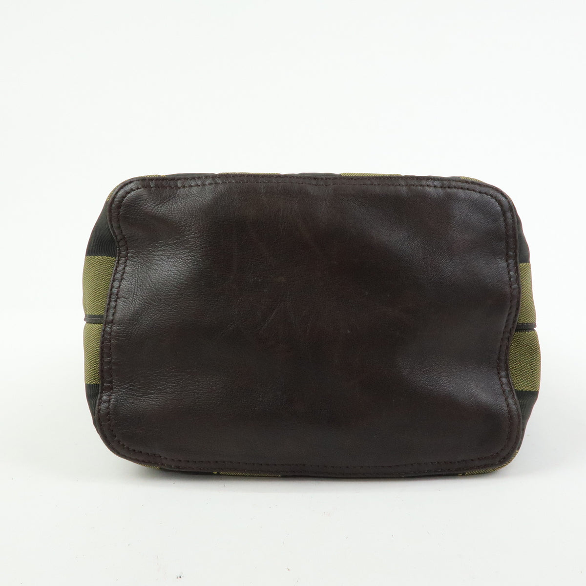 FENDI Pequin Canvas Leather Shoulder Bag Hand Bag Brown 222828653・008