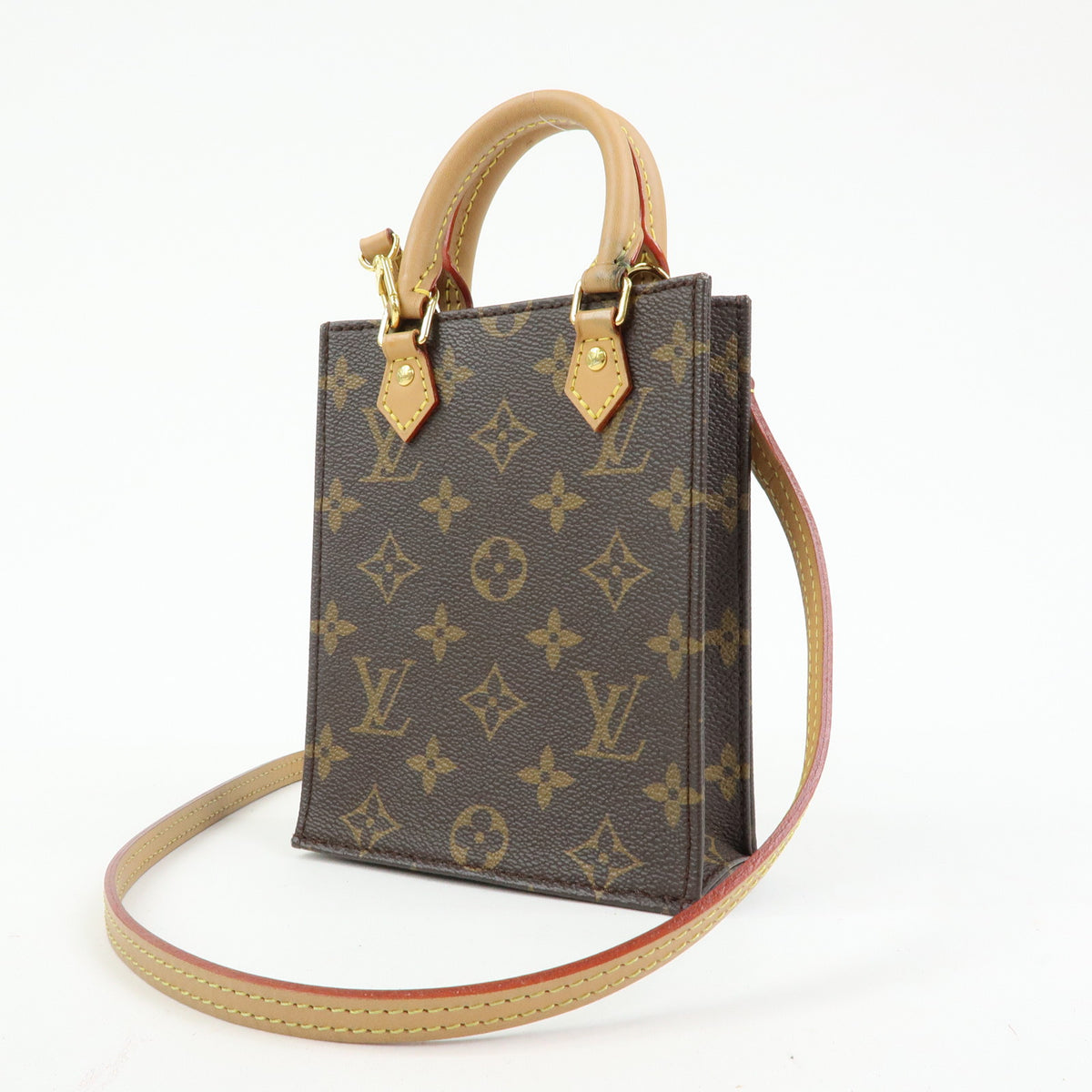 Louis Vuitton Monogram Petit Sac Plat 2Way Hand Shoulder Bag M69442