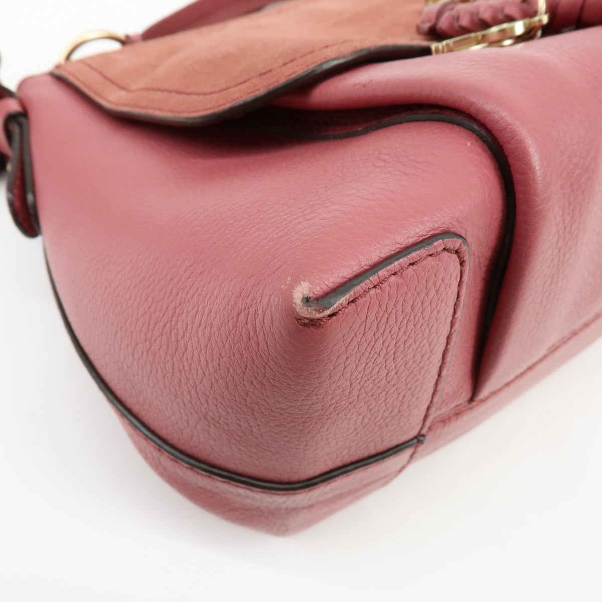 Chloe See by Chloe Joan Leather Suede Small 2Way Bag Crossbody Bag Pink