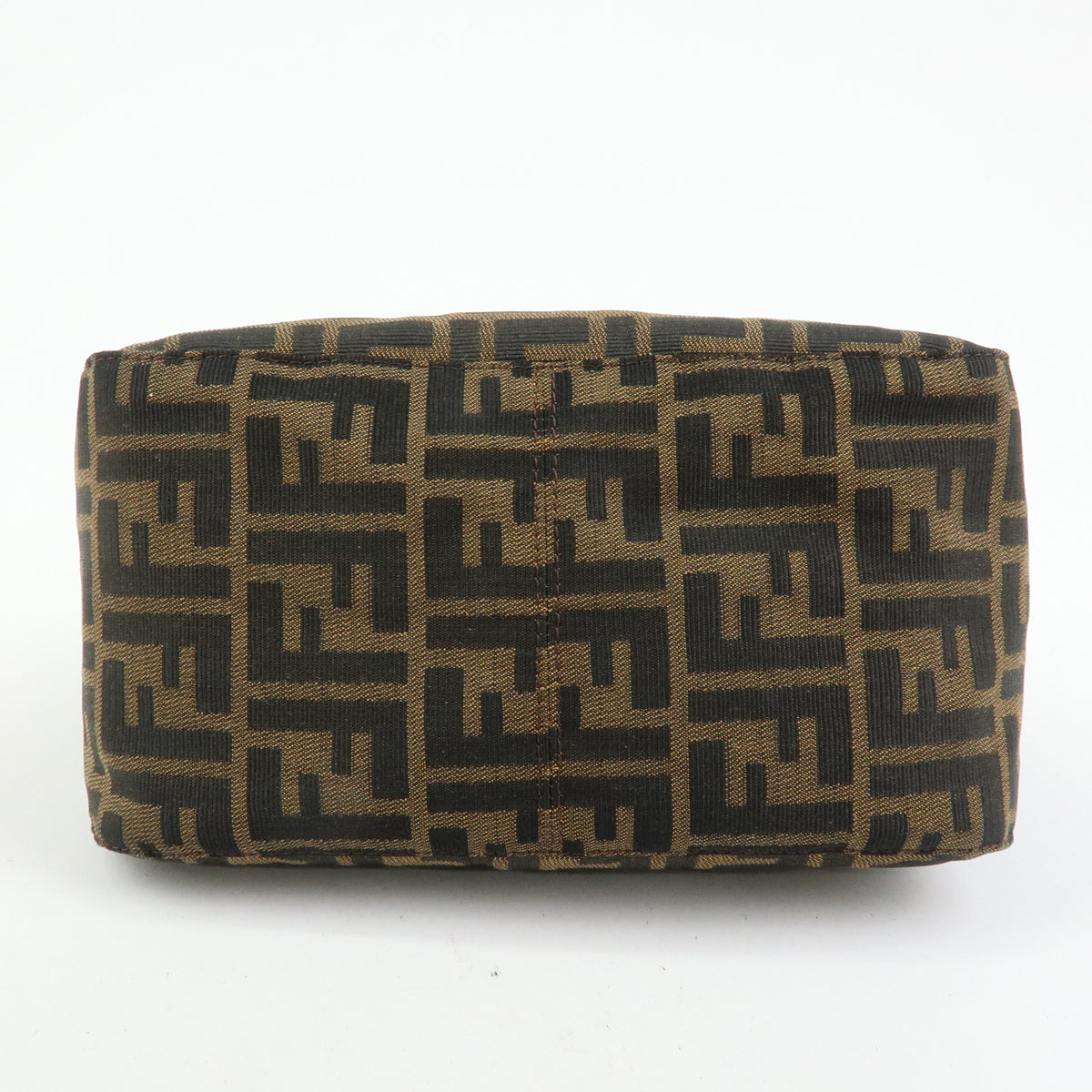 FENDI Zucca Canvas Leather Shoulder Bag Brown Black 125895