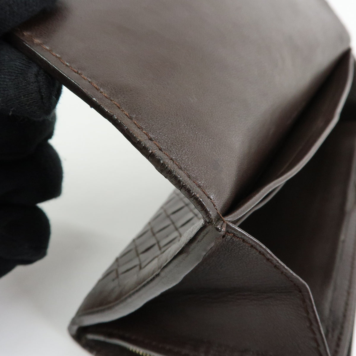 BOTTEGA VENETA Intrecciato Leather Bi-fold Long Wallet Brown 150509