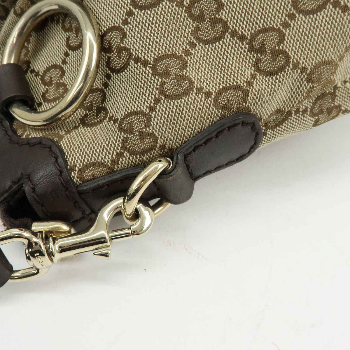 GUCCI Sukey Diamante GG Canvas Leather 2Way Bag Beige Brown 247902