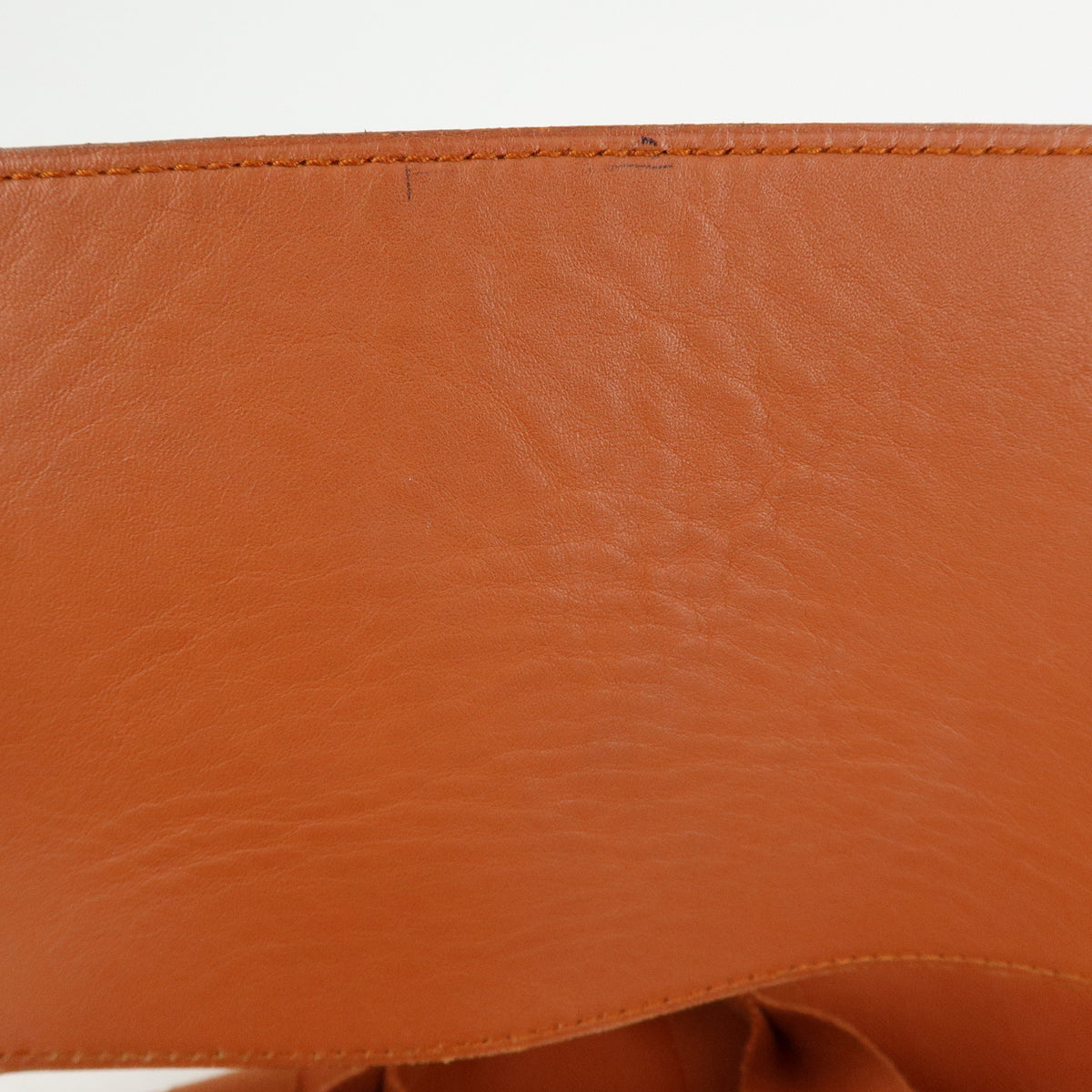 HERMES Valparaiso MM Toile Chevron Leather Hand Bag Orange