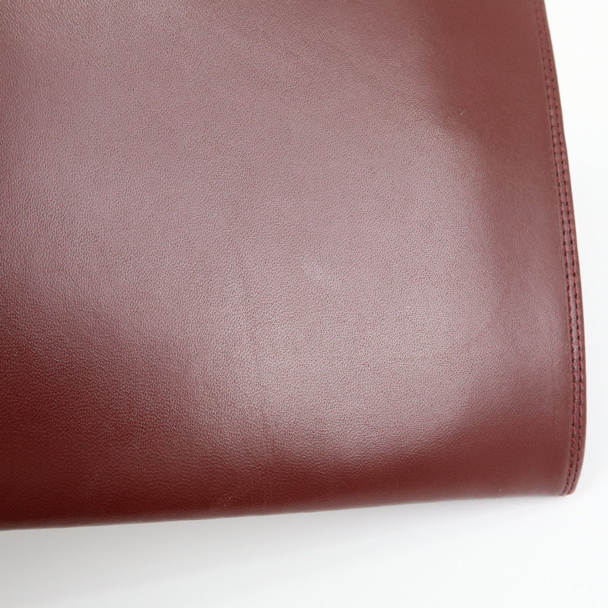 Cartier Must de Cartier Leather Clutch Bag Flat Pouch Bordeaux Wine Red