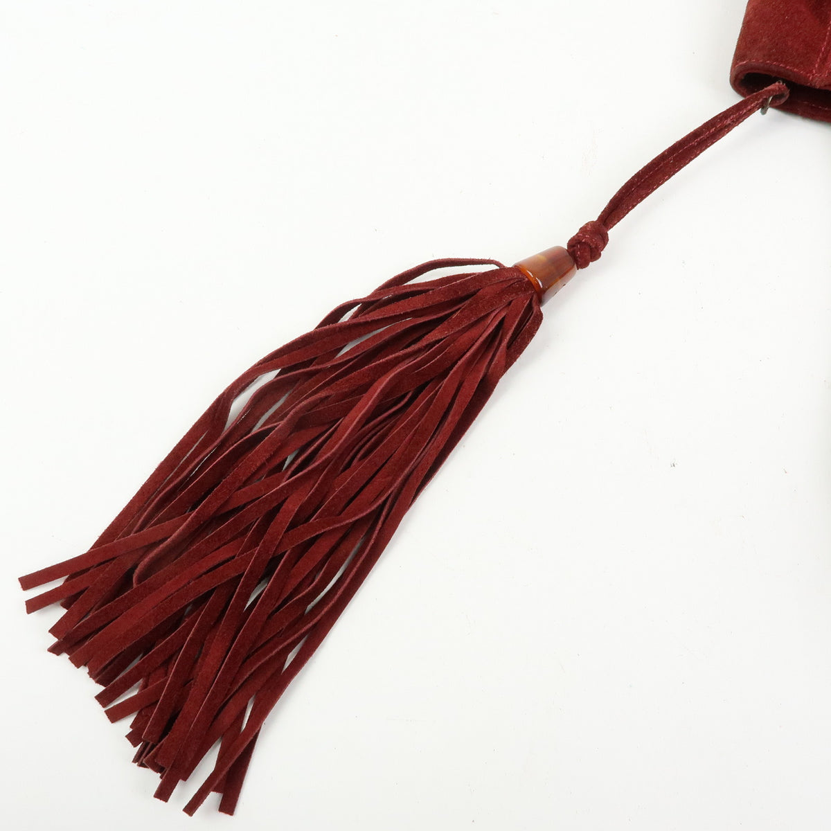CHANEL COCO Mark Suede Leather Tote Bag Shoulder Bag Tassel Wine Red