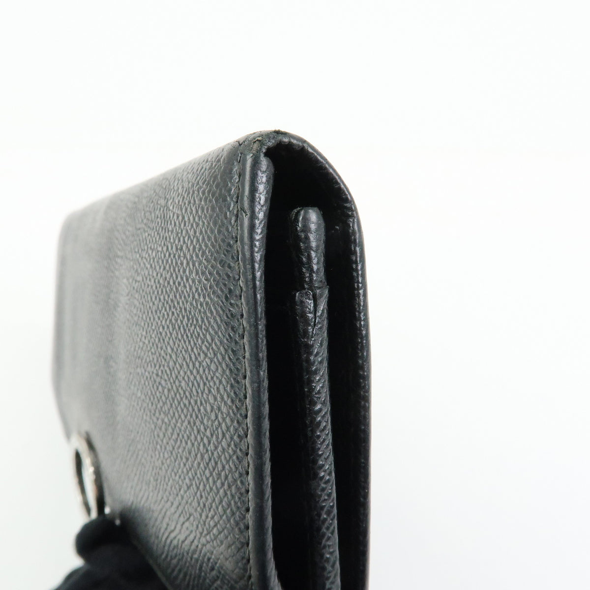 BVLGARI BVLGARI Logo Clip Leather Bi-fold Long Wallet Black