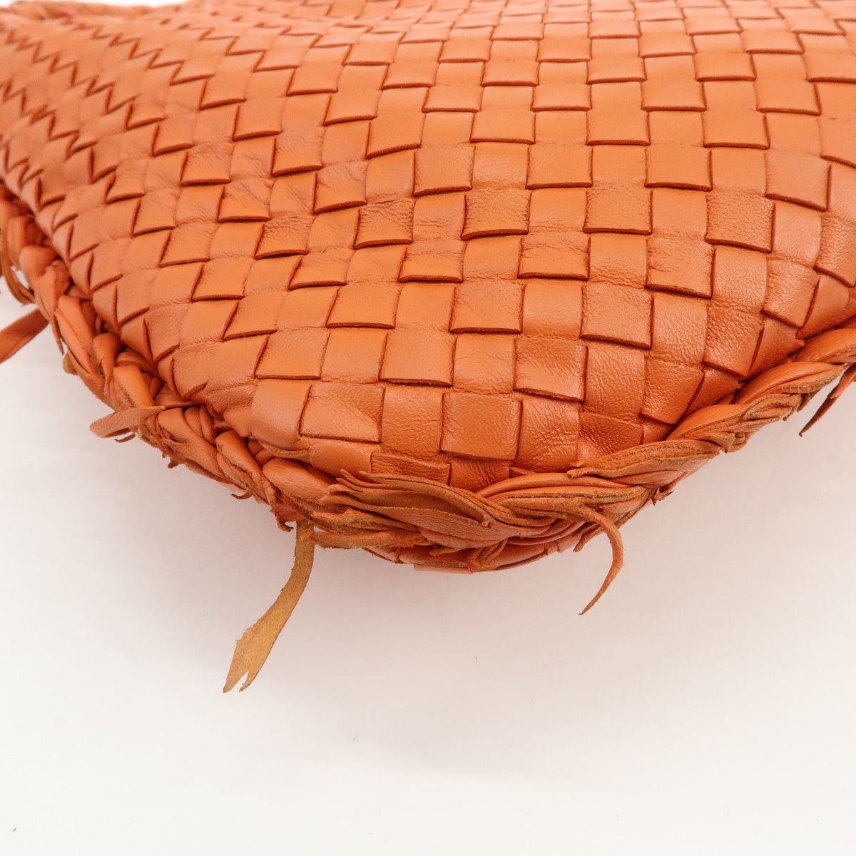 BOTTEGA VENETA Hobo Intrecciato Nappa Leather Shoulder Bag Orange V00AK
