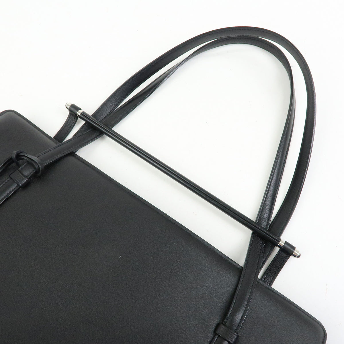 Cartier Cabochon Leather Tote Bag Shoulder Bag Hand Bag Black