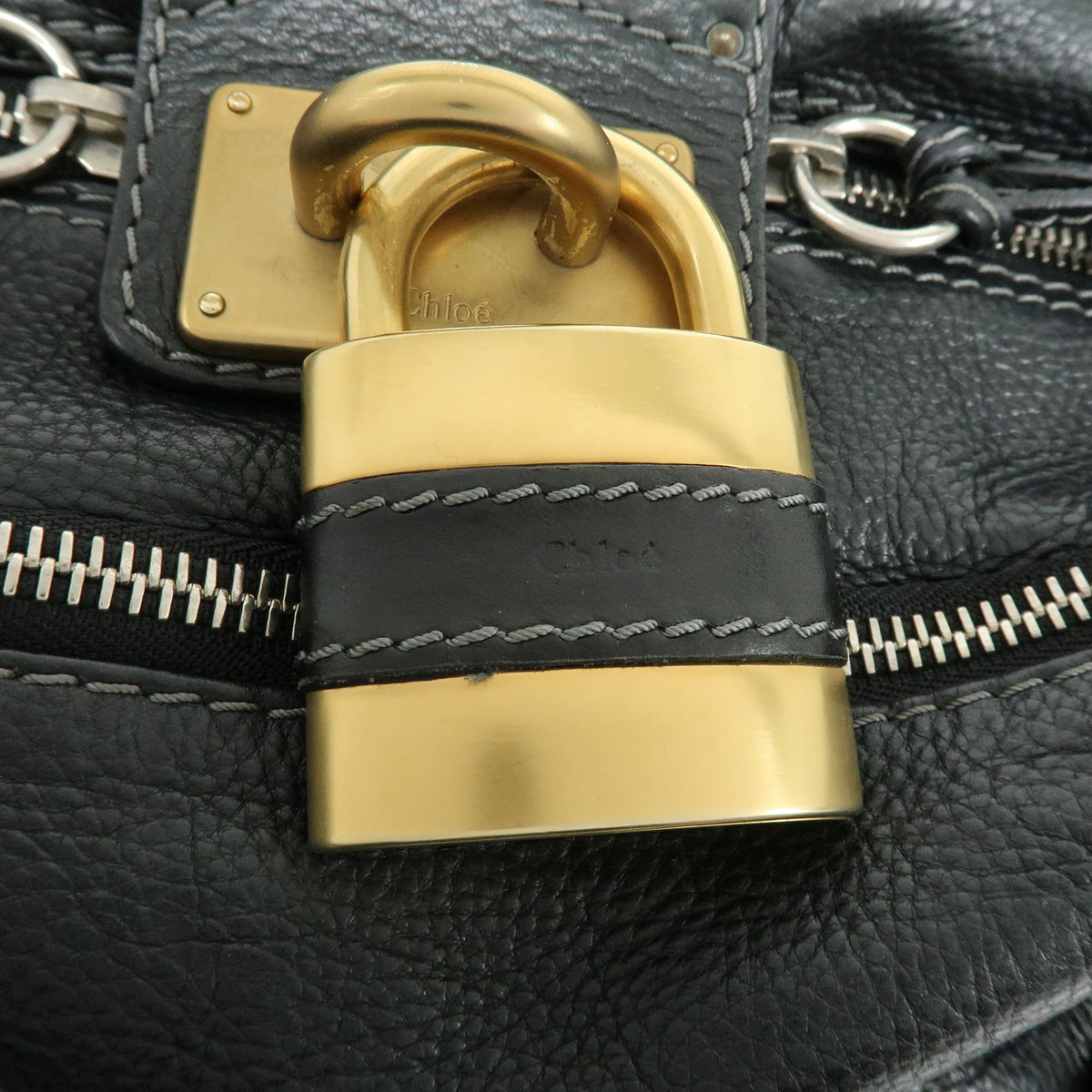 Chloe Paddington Leather Hand Bag Shoulder Bag Black