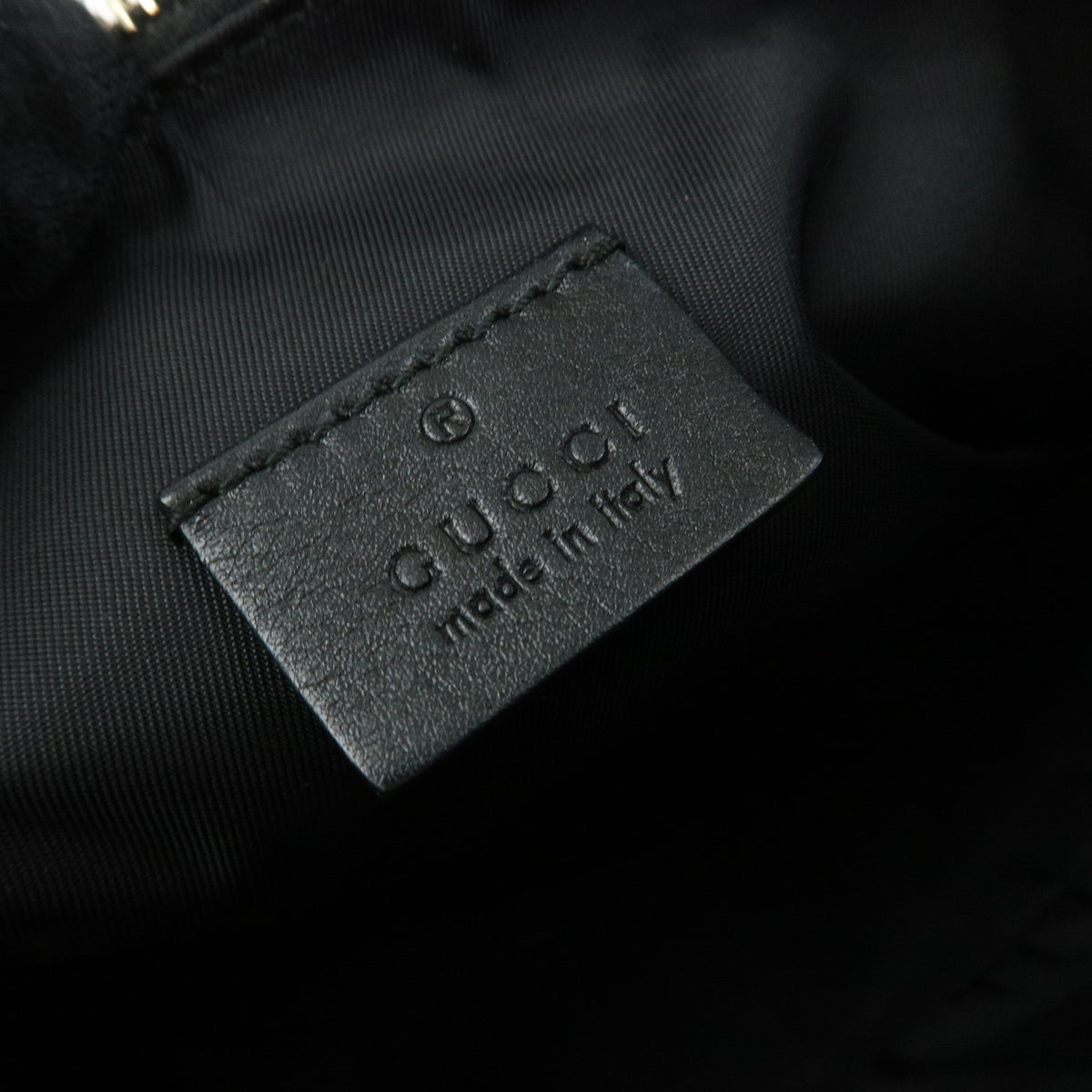 GUCCI Sherry GG Canvas Leather Accessory Pouch Hand Bag Black 224093