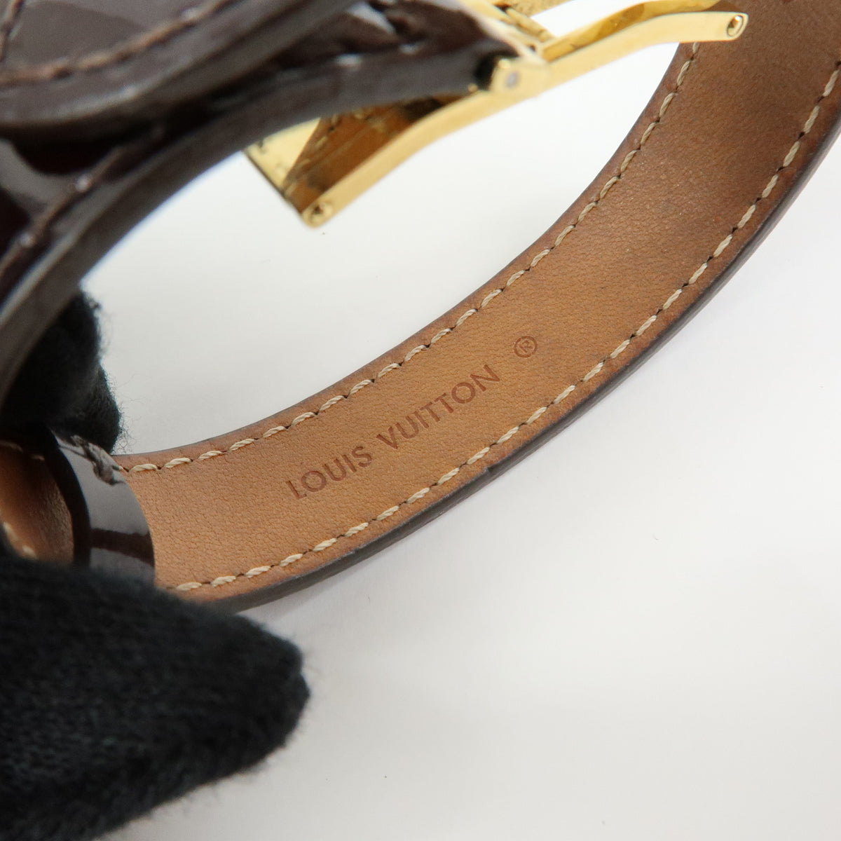 Louis Vuitton Monogram Vernis Bloom It Bracelet 17 Amarante M6602F