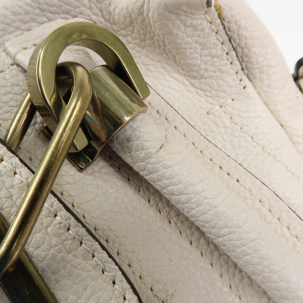 Chloe Paraty Leather 2Way Bag Shoulder Bag Hand Bag Ivory