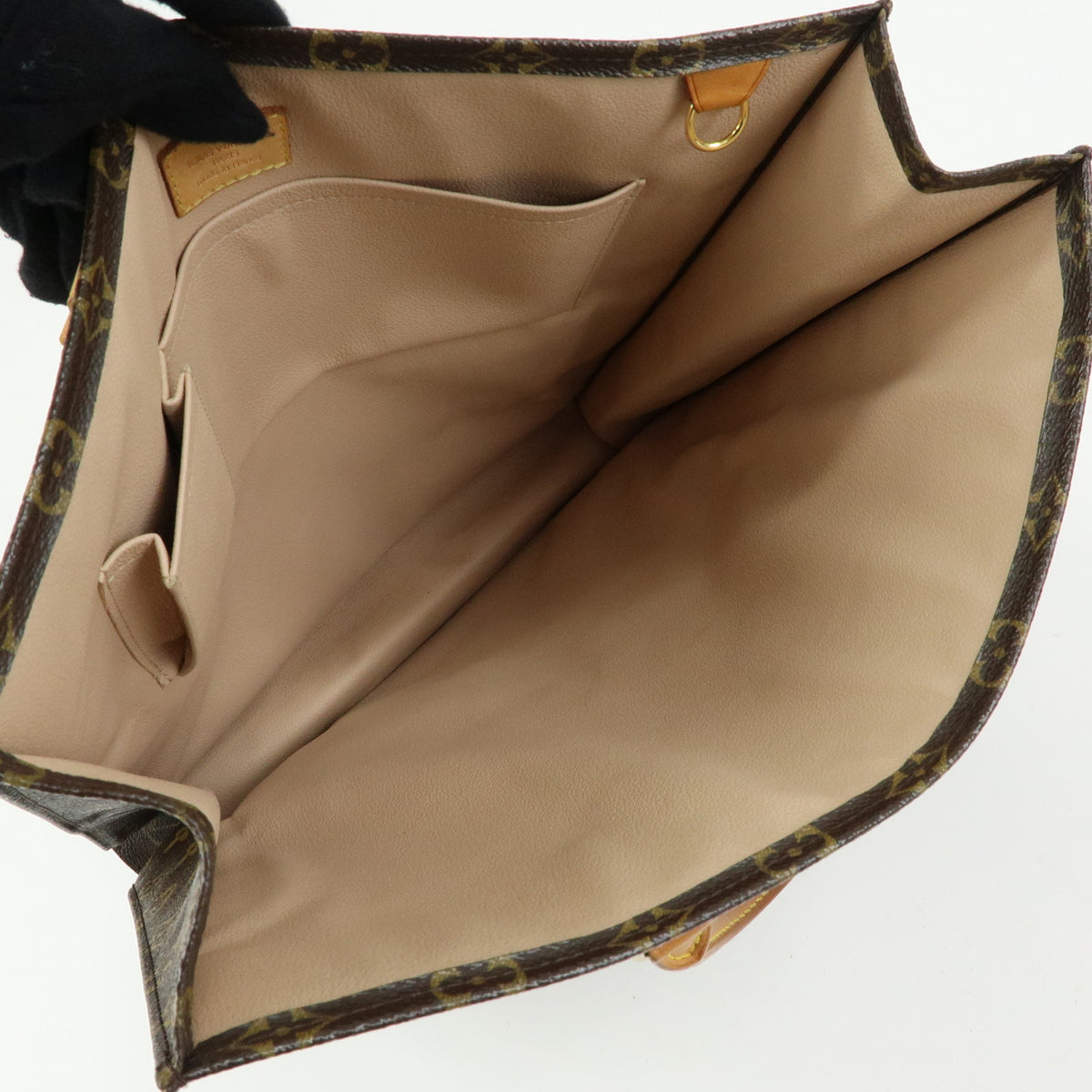 Louis Vuitton Monogram Sac Plat Tote Bag Hand Bag Brown M51140