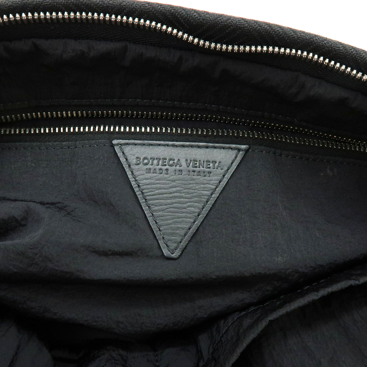 BOTTEGA VENETA Intorecciato Nylon Clutch Bag Flat Pouch Black