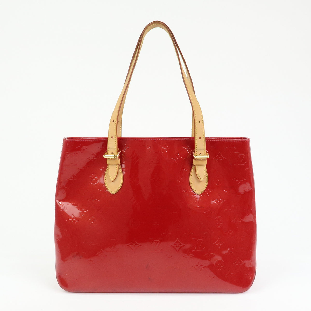 Louis Vutton Monogram Vernis Brentwood Tote Bag Pomme D'amour M91989