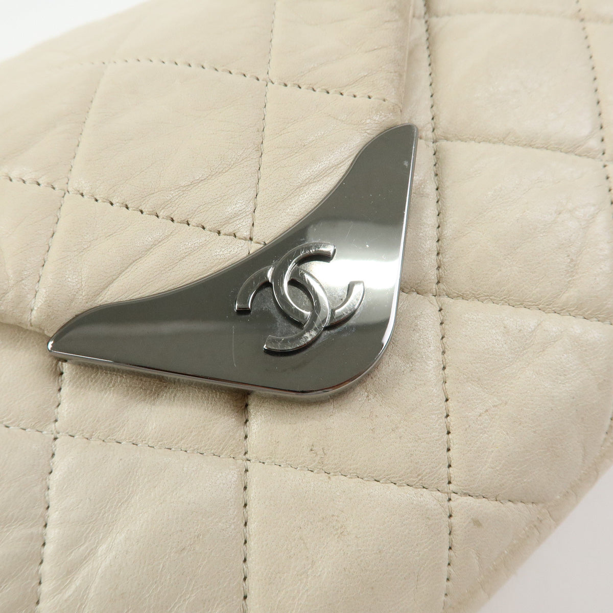 CHANEL Matelasse COCO Mark Calf Leather Double Flap Shoulder Bag